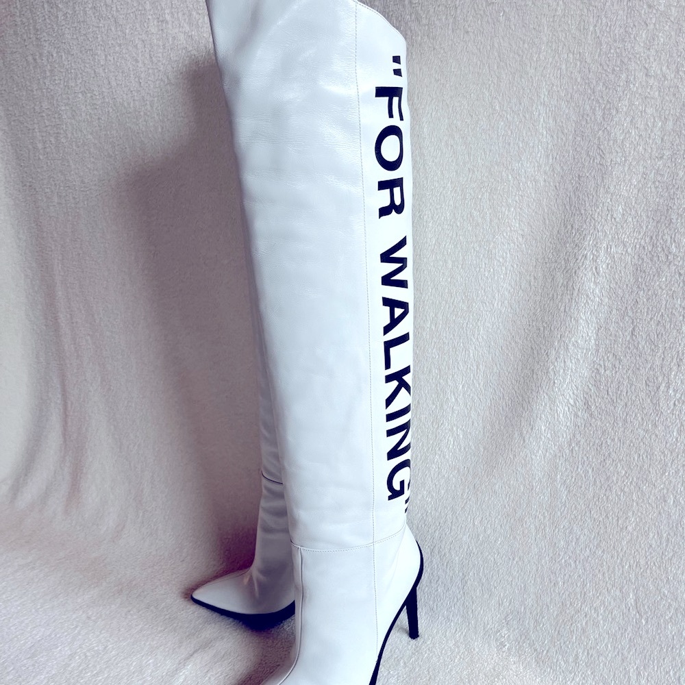 “Off-White” Designer Over-the-Knee Boots
